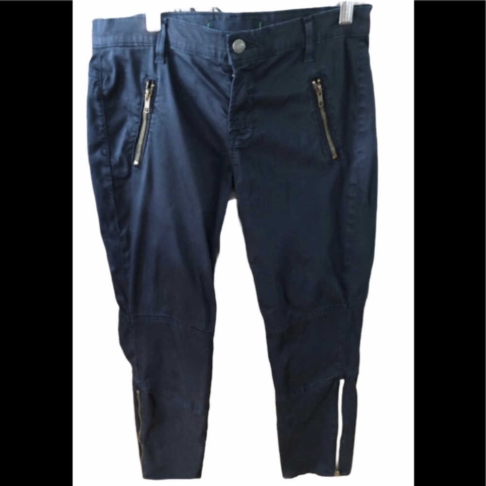 J  Brand navy Moto ankle zip skinny jeans …